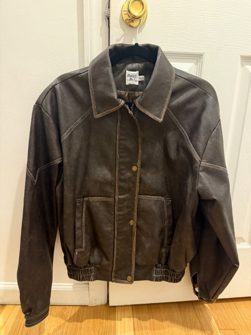Princess Polly Brown Leather Jacket - Picture 4 of 6